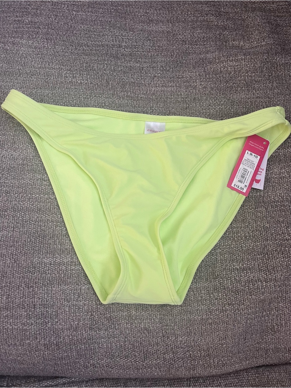 Xhilaration Neon Lime High-Cut Bikini Bottom